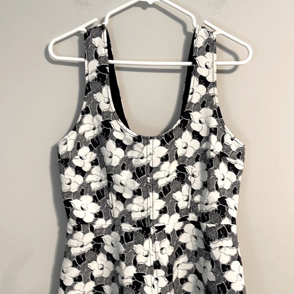 Tracy Reese plenty Black and White Floral summer dress size 8 - Picture 2 of 10